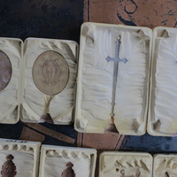 PRICE REDUCED! Rare Collection of 19 Lost Wax Cast Molds - all from Antique Medals,Cross,Fleur de Lis and Swords -make your own One of a Kind Jewelry Pieces!