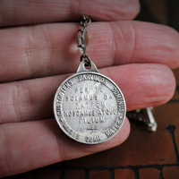 Come Holy Spirit Necklace w/RARE Antique Sterling French Vene Sancte Spiritus Medal,Antique Faceted Rock Crystal Connectors,6 Antique French Medals,Vintage & Antique Chain Fragments