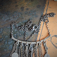 Come Holy Spirit Necklace w/RARE Antique Sterling French Vene Sancte Spiritus Medal,Antique Faceted Rock Crystal Connectors,6 Antique French Medals,Vintage & Antique Chain Fragments