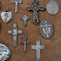 Collection of 13 Unique Crosses, Medals & Cast Bird Wing  - Set of 13 Old Casts for your own Jewelry Creations!