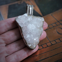 SOLD TO D SOLD TO D SOLD TO D Bless this Earth Vintage Rock Quartz Sterling Cuff & Pendant Set by Rebecca Collins