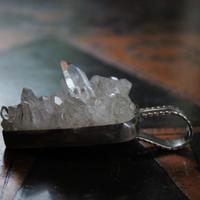 SOLD TO D SOLD TO D SOLD TO D Bless this Earth Vintage Rock Quartz Sterling Cuff & Pendant Set by Rebecca Collins