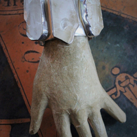 SOLD TO D SOLD TO D SOLD TO D Bless this Earth Vintage Rock Quartz Sterling Cuff & Pendant Set by Rebecca Collins