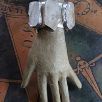 SOLD TO D SOLD TO D SOLD TO D Bless this Earth Vintage Rock Quartz Sterling Cuff & Pendant Set by Rebecca Collins