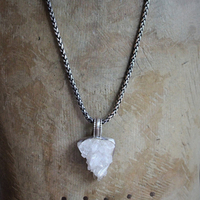 SOLD TO D SOLD TO D SOLD TO D Bless this Earth Vintage Rock Quartz Sterling Cuff & Pendant Set by Rebecca Collins