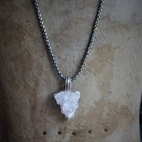 SOLD TO D SOLD TO D SOLD TO D Bless this Earth Vintage Rock Quartz Sterling Cuff & Pendant Set by Rebecca Collins