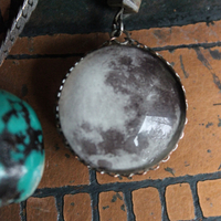 Healer of all Beings Necklace w/Hand Knotted Gemstone Mala, Antique Sterling Crucifix Medal,Antique Buddha Sanskrit Medal,Aramaic Prayer Glass Vessel,Faceted Amethyst,Turquoise Nugget