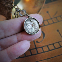 Unique Wide Vintage Micro Pave Sterling Vermeil Cuff Bracelet w/Antique French Sacred Heart Medal,Antique Gold Engraved Locket,Antique Religious Rose,Engraved French 'Fill My Heart with your Love' Cross