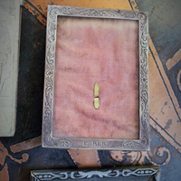 7 Antique Small Frame Destash for your own Creations - 3 Sterling,1 Unique Engraved Icons,2 Antique Cut Steel Bead,1 Carved Wood