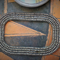 7 Antique Small Frame Destash for your own Creations - 3 Sterling,1 Unique Engraved Icons,2 Antique Cut Steel Bead,1 Carved Wood