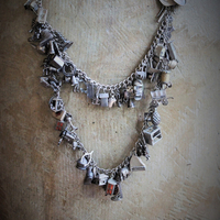 SOLD SOLD  SOLD to L Extraordinary Vintage & Antique Sterling Charm Necklace LOADED with Rare,Unique, and Unusual Charms