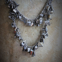 SOLD SOLD  SOLD to L Extraordinary Vintage & Antique Sterling Charm Necklace LOADED with Rare,Unique, and Unusual Charms