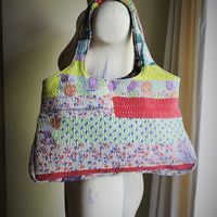 ALTaeRation Designs Antique Kantha Handbag w/Antique Marian Medal, Multi Gemstone Tassel,Antique Enamel Beads, Silk Tassels - and Matching Cosmetic Bag!