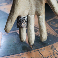 Tiny Antique French Medals Ring w/10 Antique French Medals - Free with Purchase of Charm Necklace!