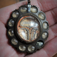Incredibly Rare Antique 18th Century (or Earlier!)  Carved Wood Relic Pendant with 30 Relics