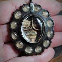 Incredibly Rare Antique 18th Century (or Earlier!)  Carved Wood Relic Pendant with 30 Relics