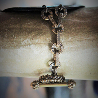 NEW! The Chalice of My Heart Bracelet with Antique French Benetier Finding, Antique French Medals,Bronze Link Chain & Toggle Clasp