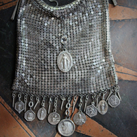 When All Seems Lost Necklace w/Antique Silver Mesh Pouch, Antique Stations of the Cross Rosary,Antique French Medals & More!