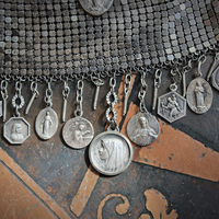 When All Seems Lost Necklace w/Antique Silver Mesh Pouch, Antique Stations of the Cross Rosary,Antique French Medals & More!