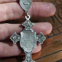 When All Seems Lost Necklace w/Antique Silver Mesh Pouch, Antique Stations of the Cross Rosary,Antique French Medals & More!