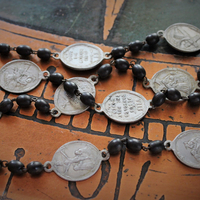 When All Seems Lost Necklace w/Antique Silver Mesh Pouch, Antique Stations of the Cross Rosary,Antique French Medals & More!