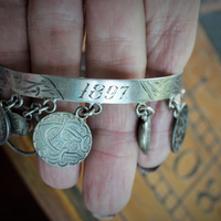 NEW! Incredible Antique Victorian Love Token Bracelet Set of 3 - Amazing Variety of1800's Coin Size & Type, Monograms and Dangles!