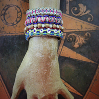 Colorful Bohemian Bracelet with Antique Stanhope Bible Charm, Vermeil Scapular Medal, Antique Mother Mary Heart & More!