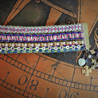 Colorful Bohemian Bracelet with Antique Stanhope Bible Charm, Vermeil Scapular Medal, Antique Mother Mary Heart & More!