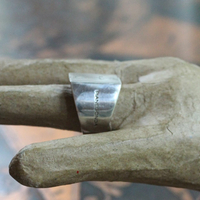 Long Retired Solid Sterling Pianegonda Engraved Cross Ring