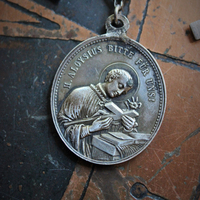 NEW! Amazing Antique Sterling Eye Of God Necklace with Antique Marian Medal,Antique Sterling Puffy Stars,Sterling Rolo Chain & More!