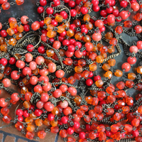 Large Antique Beaded Chain & Faceted Gemstone Lot - perfect for layering necklaces & much more!