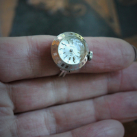 Circle of Time Bracelet and Ring Set with 7 Vintage & Antique Watches, Vintage Faceted Tear Drop & Sterling Toggle Clasp