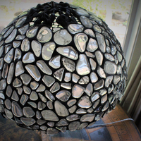 CLEARANCE PRICED! Polished Rock Quartz Crystal & Bronze Lamp Shade