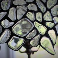 CLEARANCE PRICED! Polished Rock Quartz Crystal & Bronze Lamp Shade