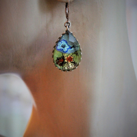 SOLD to J OOAK Ayala Bar Faceted Glass Findings Parure with Wide Bracelet,Ring and Earrings