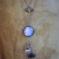 Hold up your Hands 2 Strand Necklace with Sterling Anne Choi Bead,Cosmic Glass Orbs,Sterling Puffy Stars & More!