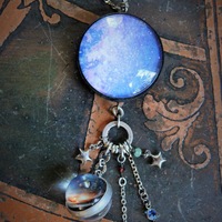 Hold up your Hands 2 Strand Necklace with Sterling Anne Choi Bead,Cosmic Glass Orbs,Sterling Puffy Stars & More!