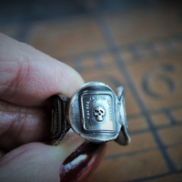 NEW! Unusual Sterling Wax Seal Memento Mori Ring - size 6
