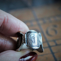 NEW! Unusual Sterling Wax Seal Memento Mori Ring - size 6