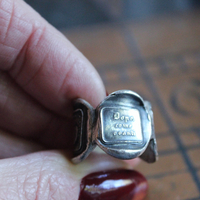 NEW! Unusual Sterling Wax Seal Memento Mori Ring - size 6