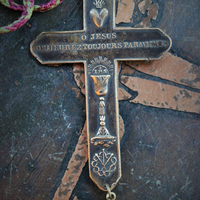 Always Remain Among Us Necklace Set with RARE Antique 19th Century Scapular,Rare Sacred Heart Agnes Dei Cross,Sacred Heart Medal & More!