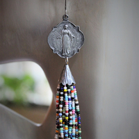 Marian Earrings with Beaded Tassels and Sterling Shepherd Hook Earring Wires