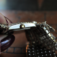 Sold to L Time for Prayer Bracelet with Tiny Antique French Rosary, Sculptural Sterling Saint Christopher Medal,Antique French Marian Medal & Sterling Faceted Diamante Tassel