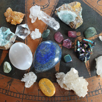 Gemstone Collection with Amazing Large Lapis Lazuli Stone, Aura Crystal Cluster, Blue Calcite, Selenite, "Success" Stone and More!