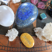 Gemstone Collection with Amazing Large Lapis Lazuli Stone, Aura Crystal Cluster, Blue Calcite, Selenite, "Success" Stone and More!