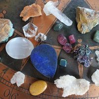 Gemstone Collection with Amazing Large Lapis Lazuli Stone, Aura Crystal Cluster, Blue Calcite, Selenite, "Success" Stone and More!