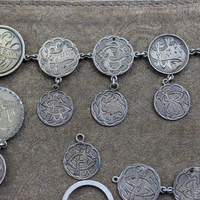 NEW! Amazing Antique Love Token Collection with 29 Engraved Tokens, One Engraved Connector and Sterling Links