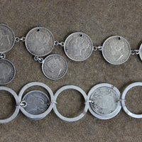 Amazing Antique Love Token Collection with 29 Engraved Tokens, One Engraved Connector and Sterling Links