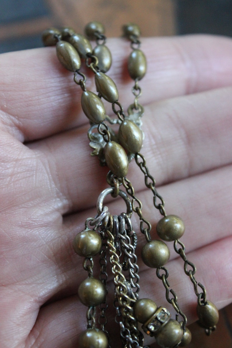 The Guardian Necklace w/Antique French Sterling Child Jesus Medal,1878 Virgin Medal,Rare Engraved Sodality Cross,Antique Child's Ring++