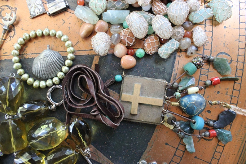 Jewelry Compilation w/Faceted Dark Citrine Topaz,Crocheted Stones,Pointed Beck AB Crystals,Oil Vessel,Sterling Mesh Bracelet+ MORE!